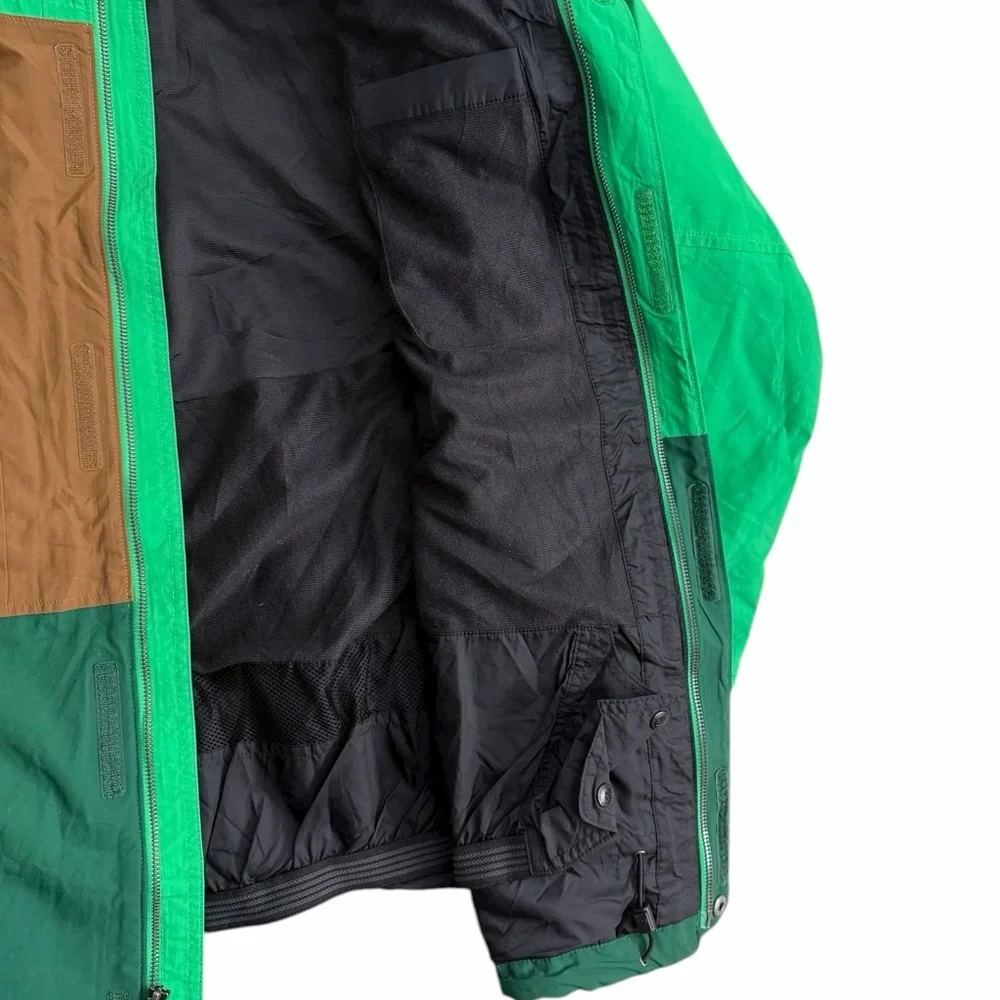 The North Face Men’s HyVent Colorblock‎ Hooded Windbreaker Jacket Green Brown M